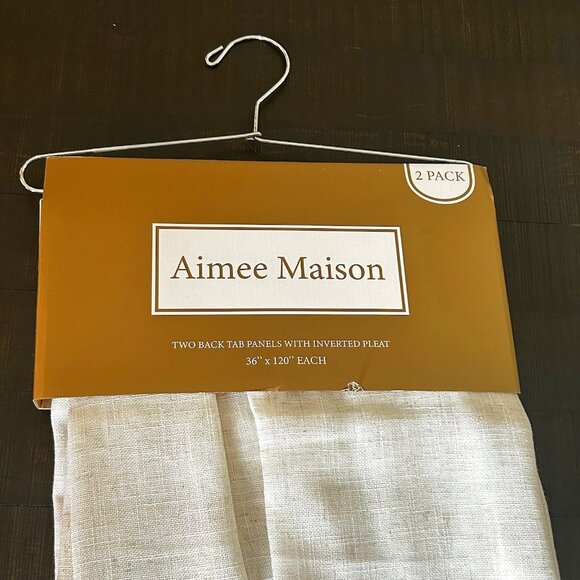NWT Aimee Maison Antigua Linen Curtains With Button Inverted Pleats 2 Pack - Picture 6 of 9